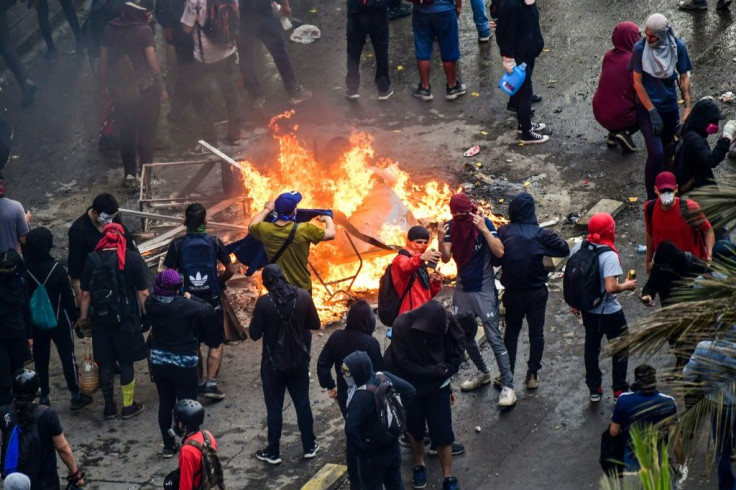 Protests rage again against Chilean President Sebastian Pinera's government in Santiago on November 8, 2019