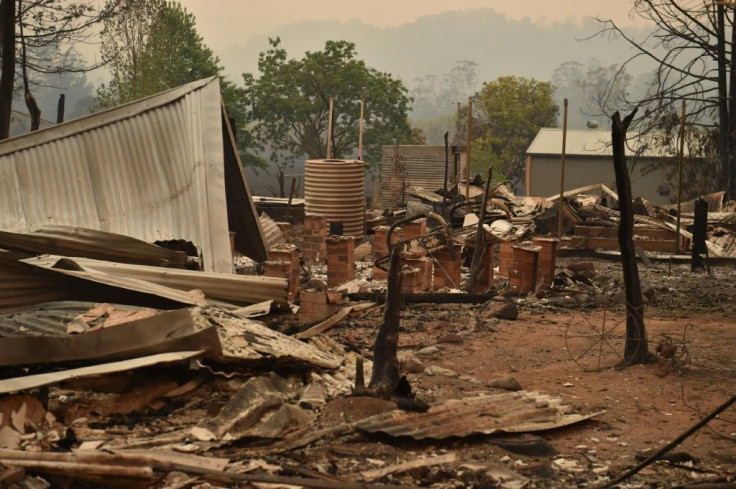 The remains of a property destroyed in Bobin, north of Sydney