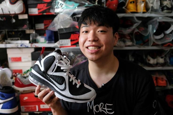 'Sneakerhead' Wang Yue shows off his collection at his home in Shanghai