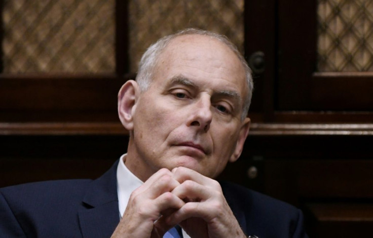 John Kelly, then chief of staff to US President Donald Trump, is seen during a White House lunch on June 21, 2018