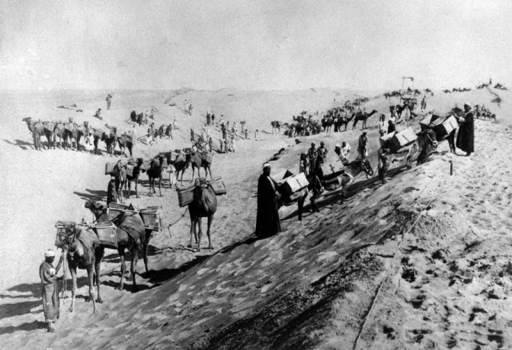 This archive photo from the 1860s shows Egyptian labourers digging out the canal, a project which involved about a million Egyptians, and cost tens of thousands of lives according to some estimates