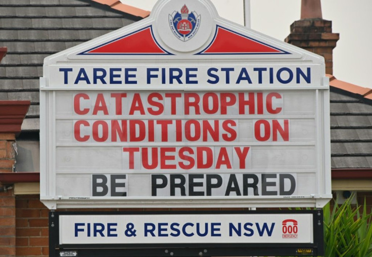 The town of Taree, 350 kilometres north of Sydney, was readying for "catastrophic" fire conditions