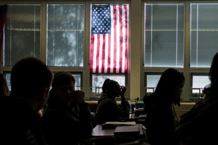 Students sit in class at Sidney High School