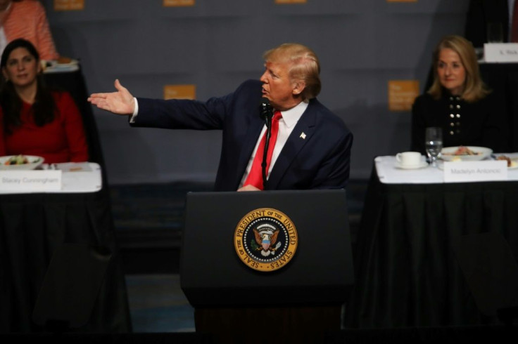 Trump speaks at the Economic Club of New York on November 12, 2019