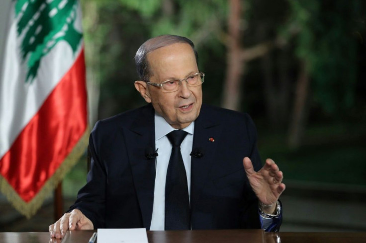 President Michel Aoun defended the role of his allies, the Shiite movement Hezbollah, in Lebanon's government