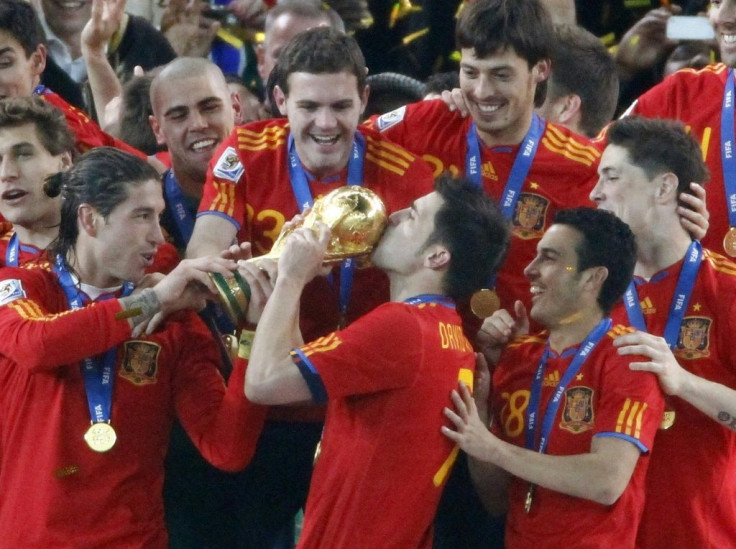 Finest hour: David Villa kisses the World Cup after Spain's victory in 2010
