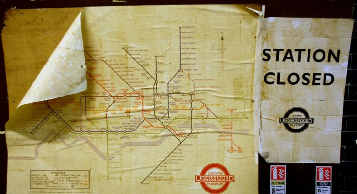 An old subway map displayed at Aldwych, one of the London Underground's fabled "ghost stations" that were abondoned for lack of use or, in some cases, never opened