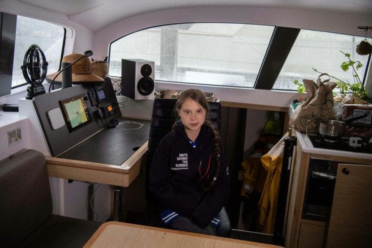 Greta tweeted a link for supporters to follow her trip to Europe: sailing-lavagabonde.com