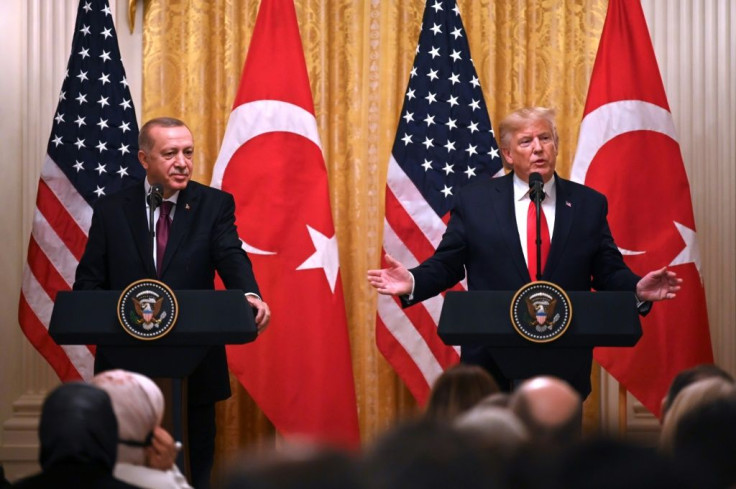 President Donald Trump steered clear of controversy as he hosted his Turkish counterpart Recep Tayyip Erdogan
