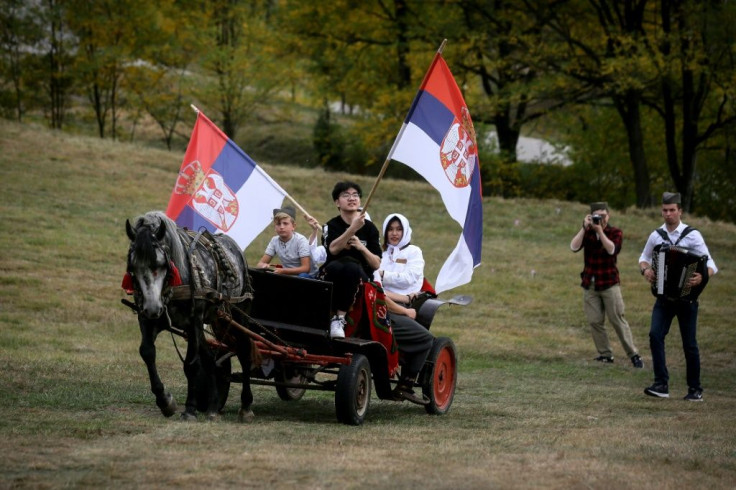 In the rural western Serbian holiday village of Gostoljublje, owner Zeljko Sredic says he chose to lay on weddings for tourists because they include Serbian customs in food, song, dance and costume