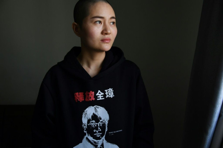 Li Wenzu, the wife of lawyer Wang Quanzhang who was sentenced to four and a half years in prison in January