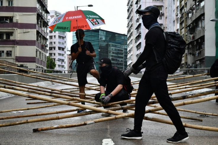 Roads in the financial hub this week have been blockaded with bamboo lattices