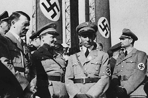 Some of the items being auctioned off belonged to Adolf Hitler (L) and his Nazi commanders Hermann Goering (2nd L) and Joseph Goebbels (C)