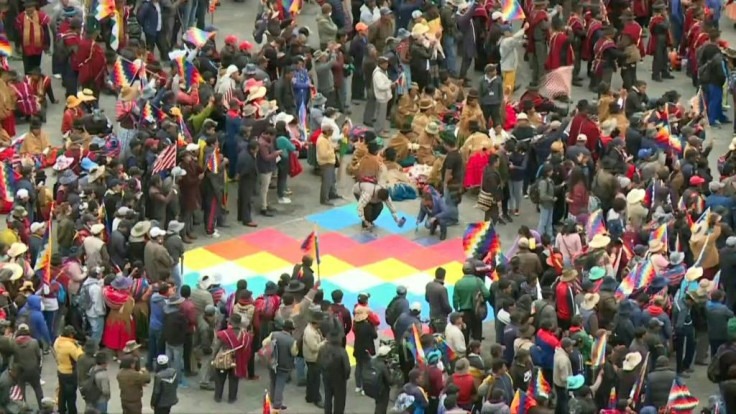 Bolivians protest in La Paz against political crisis, as country's interim president Jeanine Anez moved to fill the power vacuum left by the resignation of Evo Morales