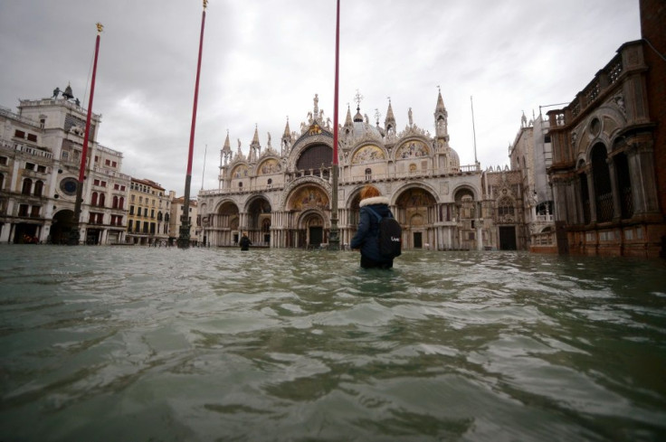 Venice's mayor ordered St Mark's quared closed as the latest sea surge peaking at 1.54 metres (five feet) struck just before midday