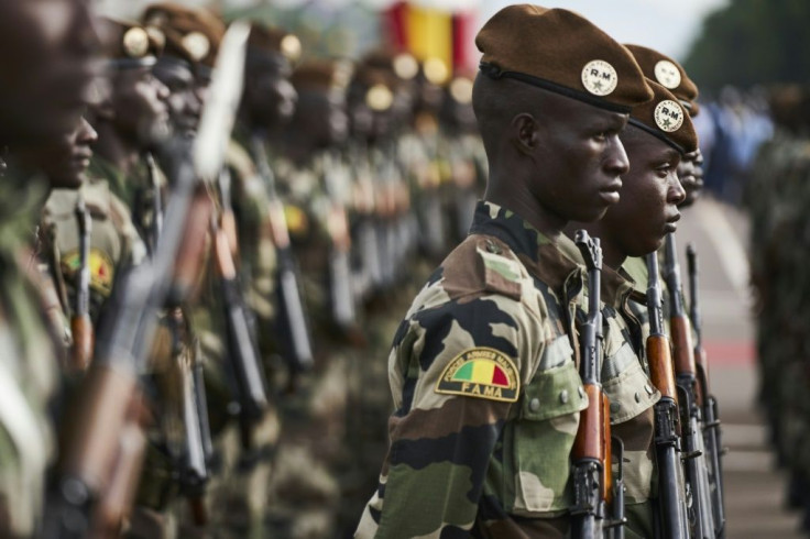 In Bamako, protest organisers said around 15,000 people marched in support of the army. This file photo from September 2018 shows Malian soldiers