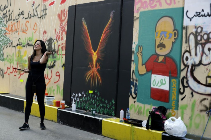 Hayat Nazer's phoenix emerging from a burning forest symbolises the fires that ravaged Lebanon's mountains