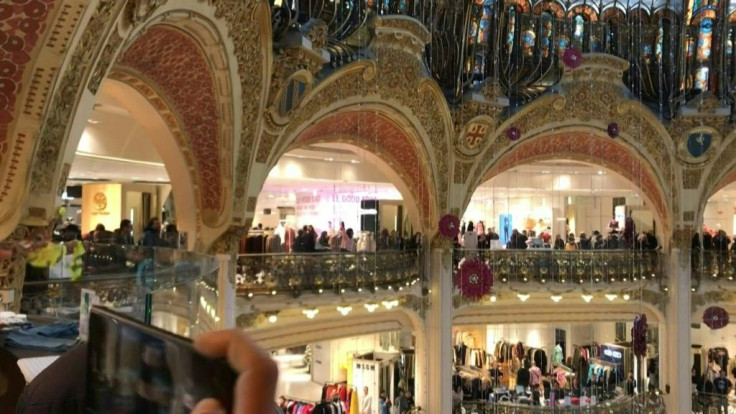 IMAGES Galeries Lafayette department store in Paris closed their doors after a brief intrusion by a few dozen 'yellow vest' protesters