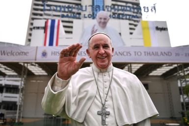A life size statue of Pope Francis was displayed in Bangkok ahead of his visit