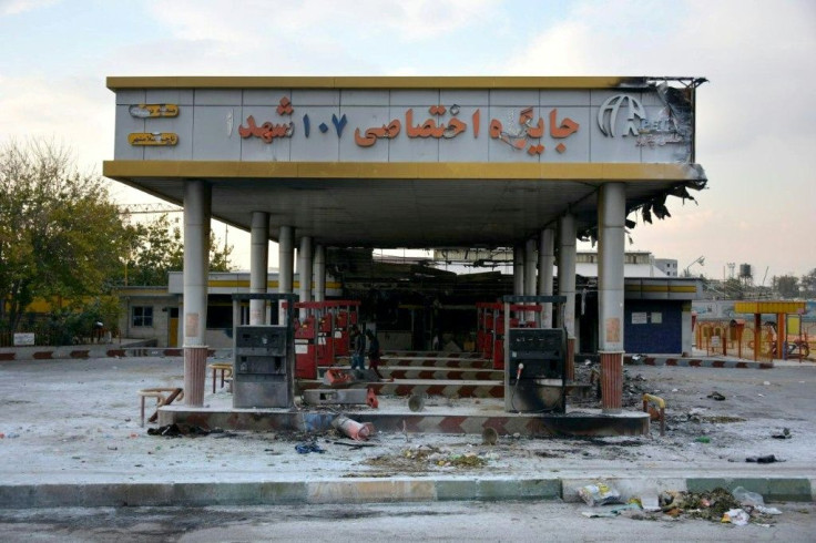 Protesters torched this petrol station in Eslamshahr near Tehran