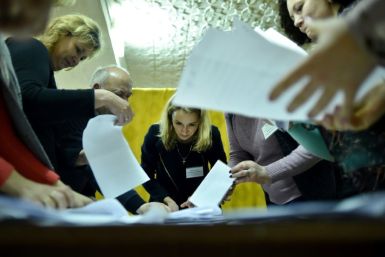 A polling station during Belarus parliamentary polls on Sunday, which observers found were "in danger of becoming a formality"