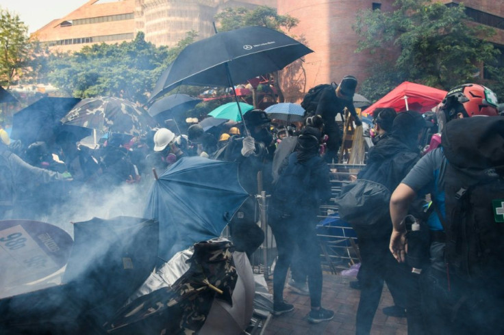 Some protesters made a dash for escape