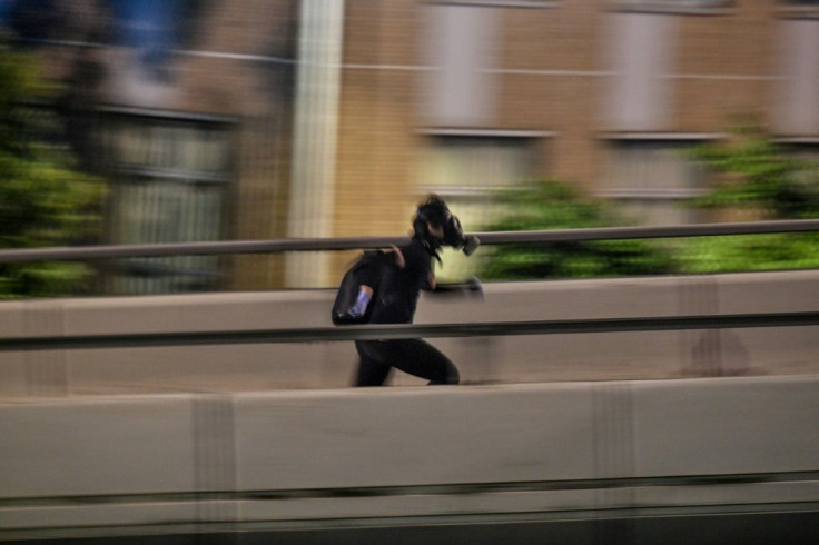 Protesters were picked up by motorbikes