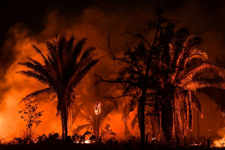 A fire viewed from the trans-Amazon BR163 highway, near Itaituba, Para state, Brazil in the Amazon rainforest, on September 10, 2019