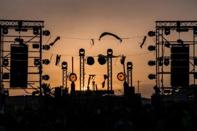 Electronic music festival "Les Dunes Electroniques" at Ong Jmel, near the town of Nefta in Tunisia