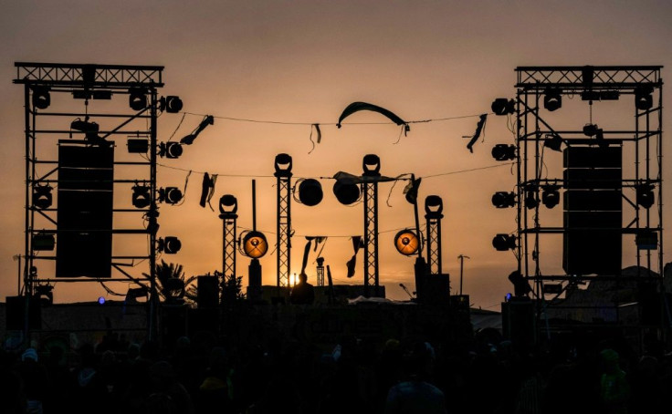 Electronic music festival "Les Dunes Electroniques" at Ong Jmel, near the town of Nefta in Tunisia