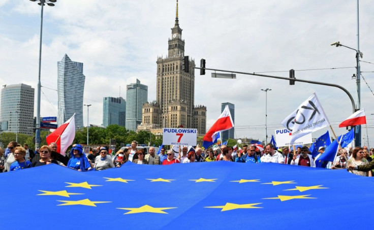 A pro-EU rally earlier this year in Warsaw, Poland, where the right-wing government has introduced controversial judicial reforms