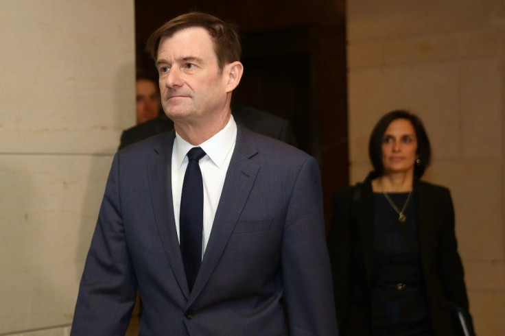 Under Secretary of State for Political Affairs David Hale arrives at the US Capitol before giving a closed-door deposition to the House Intelligence Committee in November 2019