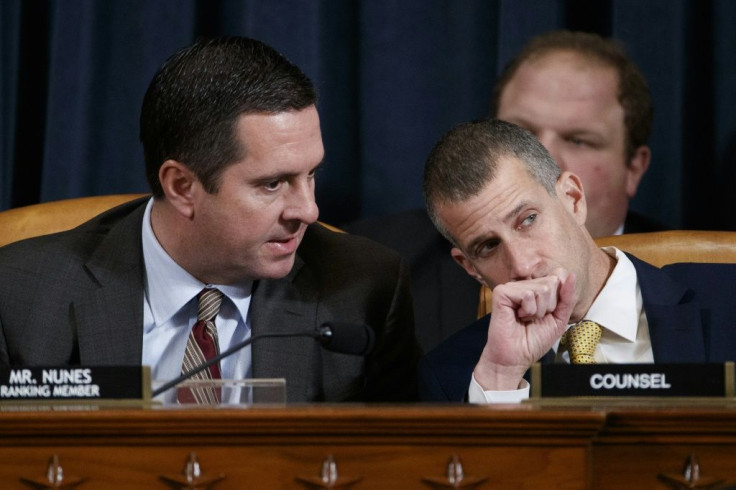 Devin Nunes (L), top Republican on the House Intelligence Committee, and Republican legal counsel Steve Castor questioned witnesses on the third day of public impeachment hearings investigating whether President Donald Trump abused the powers of his offic