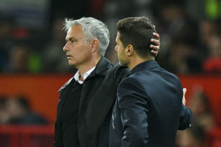Jose Mourinho (left) and Mauricio Pochettino, the man he is tipped to replace at Tottenham