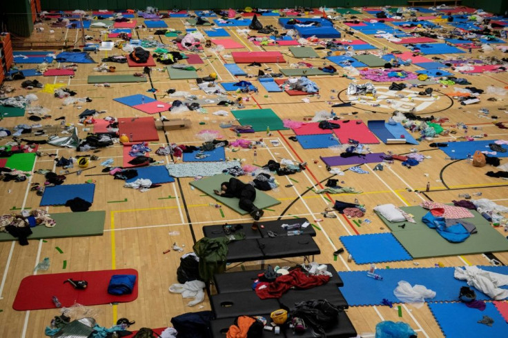 Protesters have been sleeping in a gymnasium at the beseiged PolyU campus