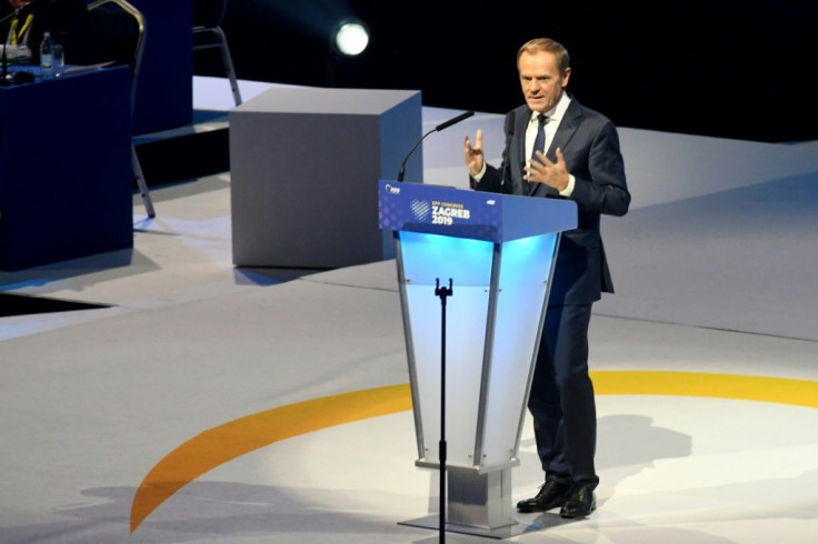 Former EU Council President Donald Tusk vowed to fight against "political populists, manipulators and autocrats"