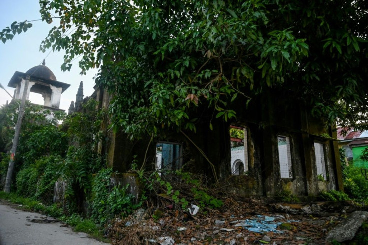 The ruins of a mosque in Kyaukphyu, Rakhine state, where mobs attacked Muslim homes and residents in 2012