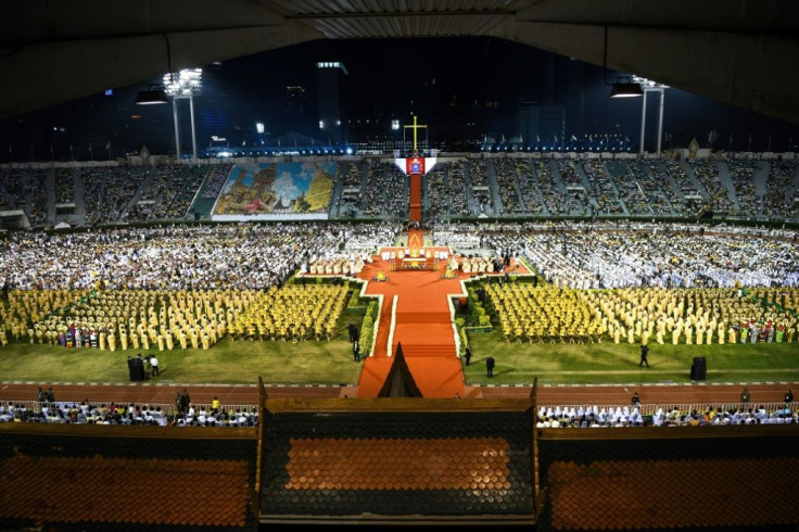 An estimated 60,000 worshippers gathered for the mass