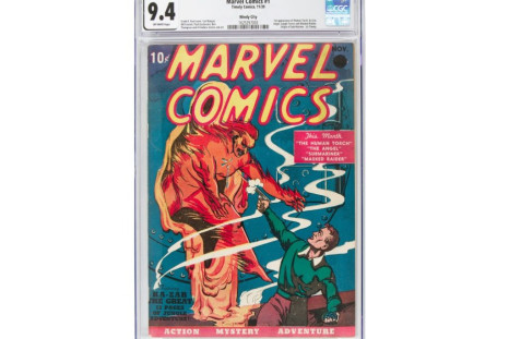 This image courtesy of Heritage Auctions shows a copy of Marvel Comics number one, the 1939 comic book considered the "Big Bang" of the Marvel Comics Superhero Universe