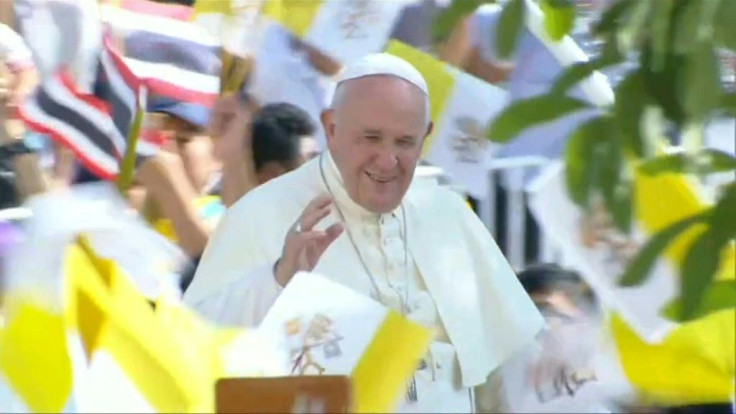 Pope Francis meets with Catholics at St Peter's Church in Bangkok on the final full day of his visit to Thailand.