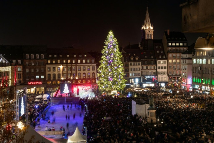 A year on from last year's attack, which has prompted authorities to beef up security, visitors thronged Strasbourg to see the Christmas tree lights illuminate the city's main square at the opening of its 450th traditional festive market