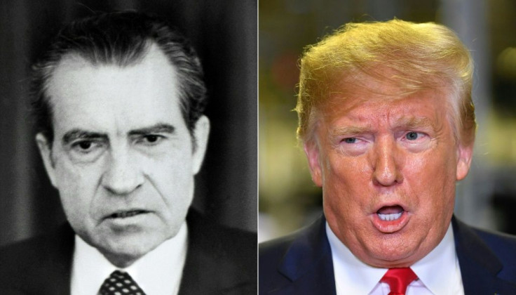 Forty-five years after Richard Nixon resigned, President Donald Trump is threatened with impeachment