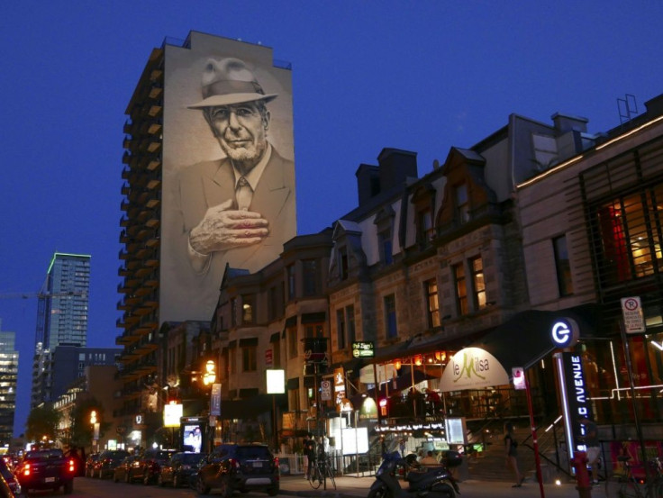 The Montreal mural of the late Canadian artist Leonard Cohen, whose posthumous album reflects on his past with poignant introspection