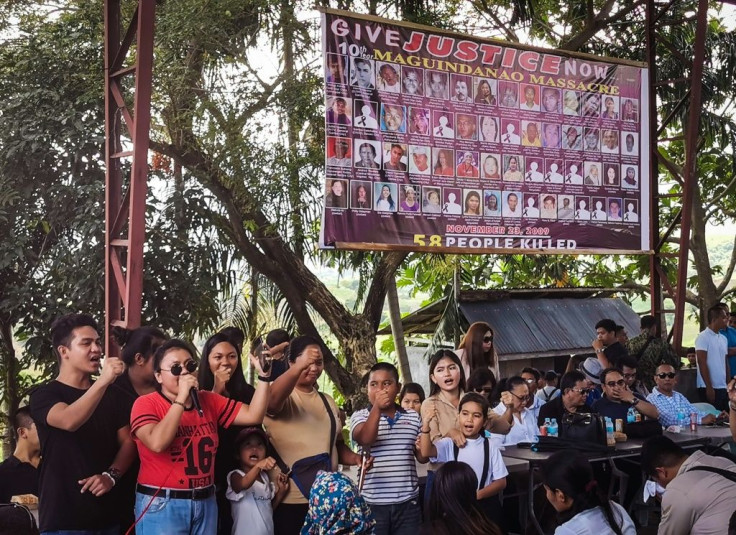 Relatives of the 58 people slain in the country's worst political massacre, visit the site of the killings took place in Ampatuan, Maguindanao province on the southern island of Mindanao