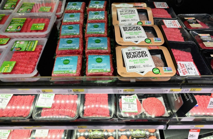 Beyond Meat "Beyond Burger" patties are one of the options for plant-based proteins, which now include chicken, shrimp and sausage alternatives