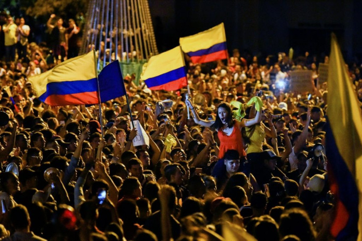 Anti-government protesters rally in Cali, Colombia on November 23, 2019