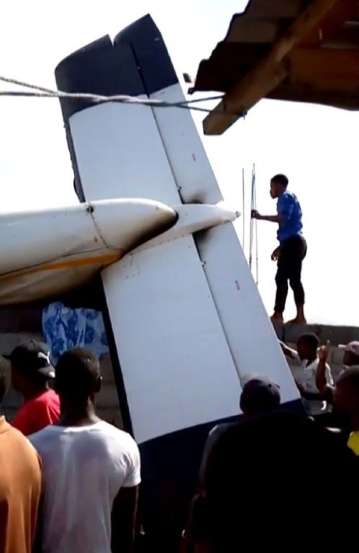 The plane crashed down in a densely-populated area of DR city Goma