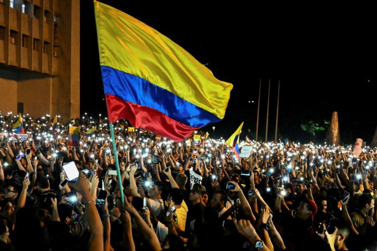 A protest against the government of Colombia's President Ivan Duque, in Cali, Colombia on November 23, 2019