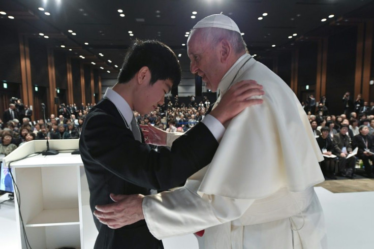 The pope's meeting with a young survivor of the Fukushima nuclear disaster was one of the emotional highpoints of the trip