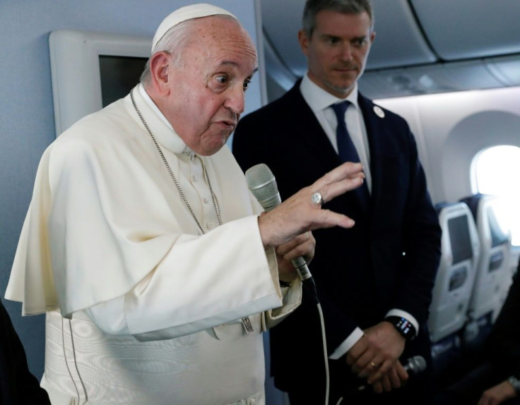 Pope Francis said the use and possession of nuclear weapons was 'immortal'